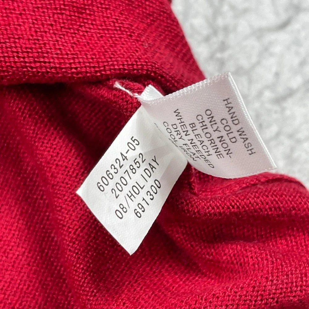 Banana Republic Sweater Mens XL Red Silk Cashmere Crew Neck Pullover Office‎
